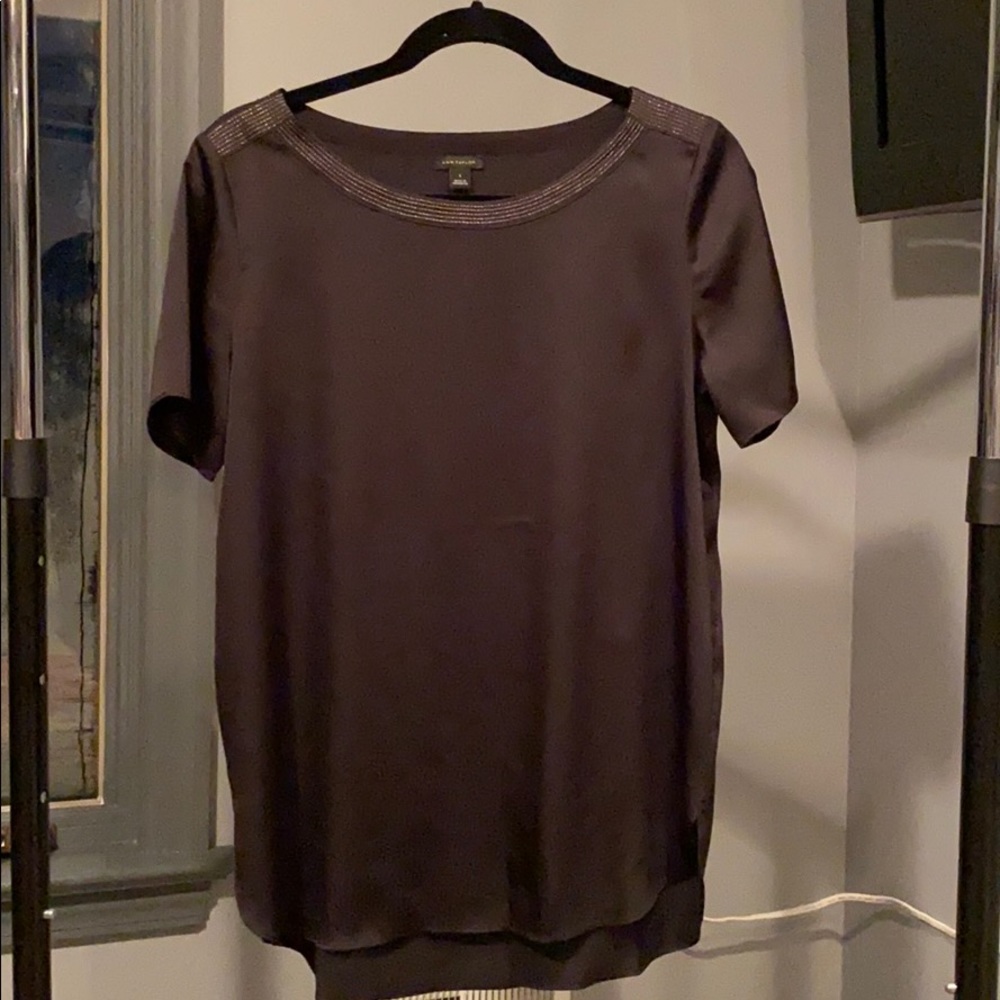 Never worn Ann Taylor black with gold accent top.